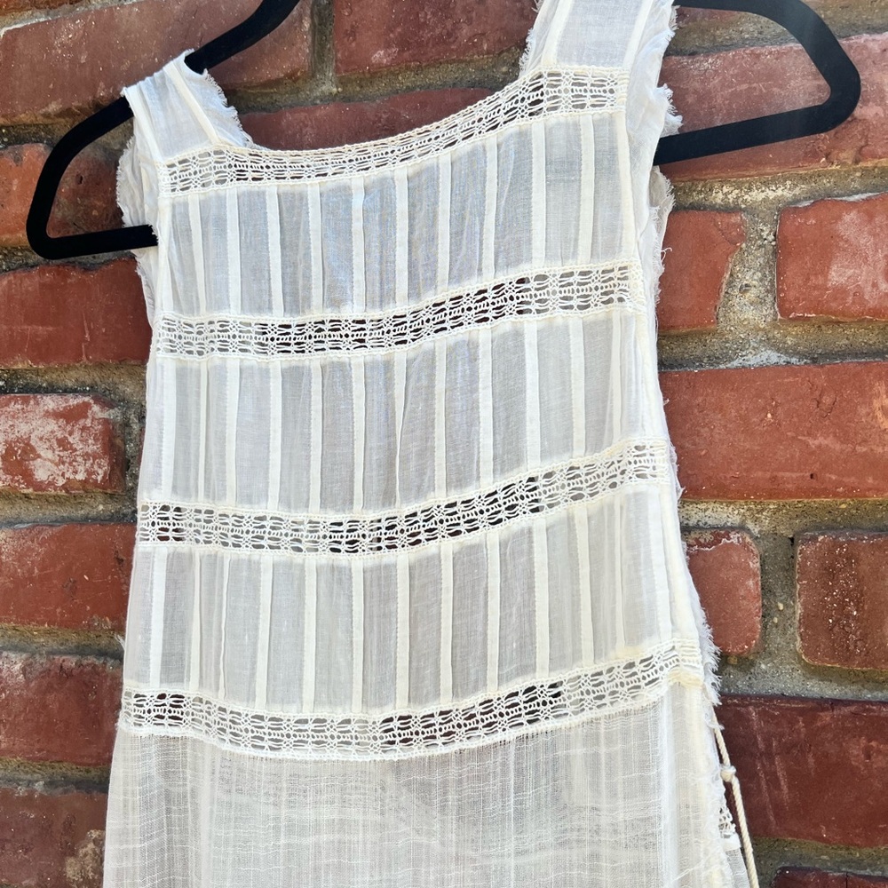 Boho White Lace Trim Open Side Sleeveless Tunic Cover Up Vest - Picture 6 of 9